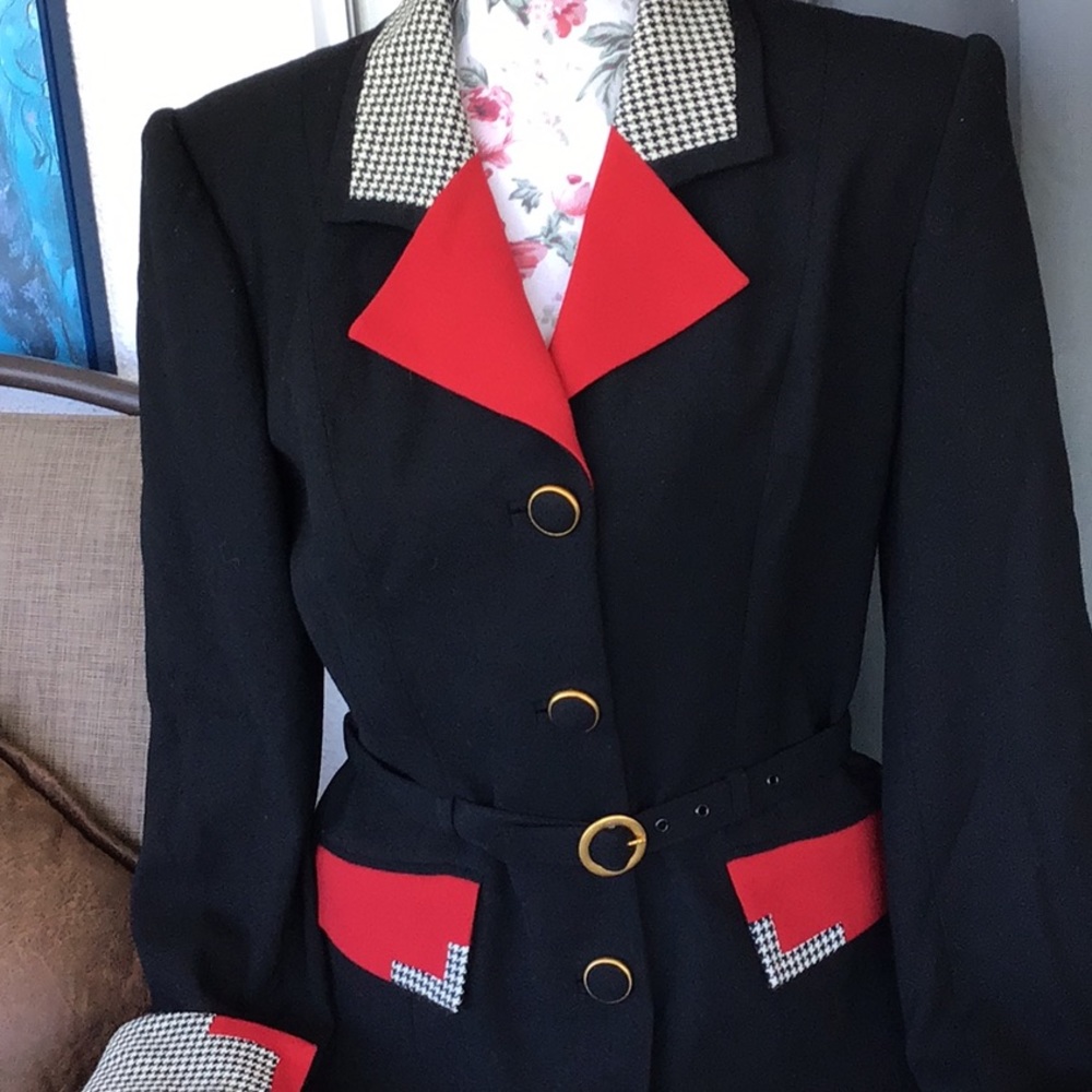 Vintage Alberto Makali Black Belted Blazer